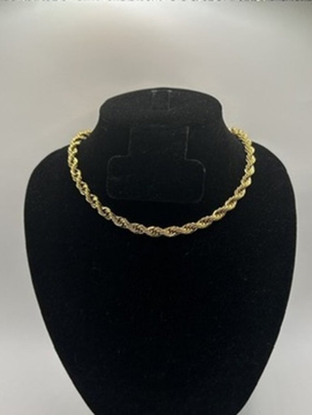 6mm Real Gold Rope Chain Stainless Steel Plated 16 Inch Solid Durable Womens